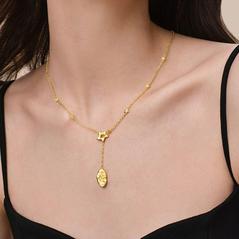 POPOP Jewelry Twinkle Twinkle 925 sterling silver gold-plated necklace