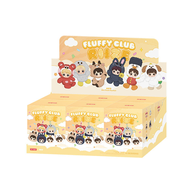 POP MART RIIZE Fluffy Club Series Earphone Case Mini Pouch Keychain Blind Box(PRE-ORDER)