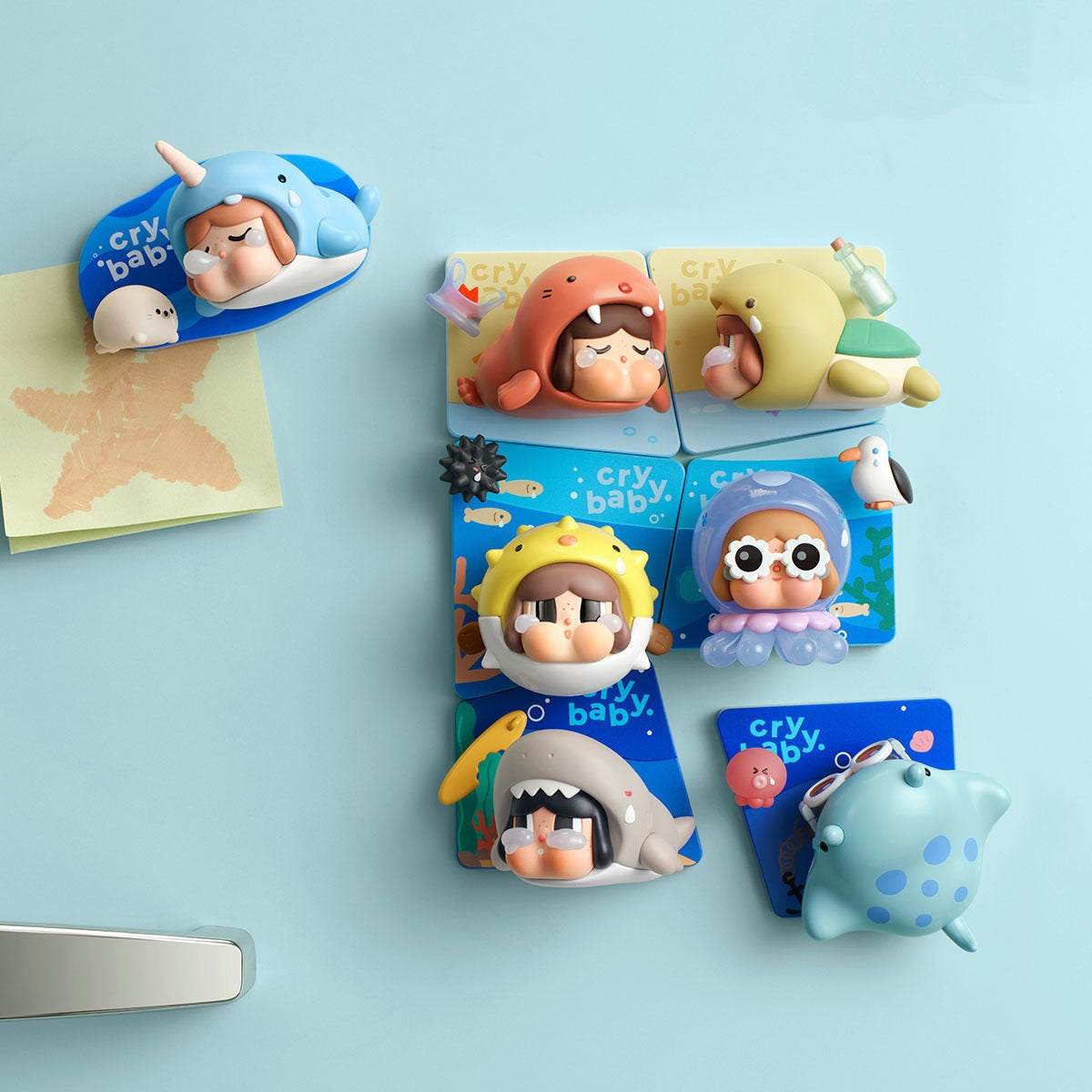 POP MART CRYBABY Cry Me an Ocean Series Fridge Magnet Blind Box