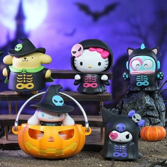 SANRI0 Halloween Mischief Night Series Figures Blind Box, Ghost Pumpkin Night Light Blind Box, Light‑Up Mini Figure, Collectible Halloween Decoration