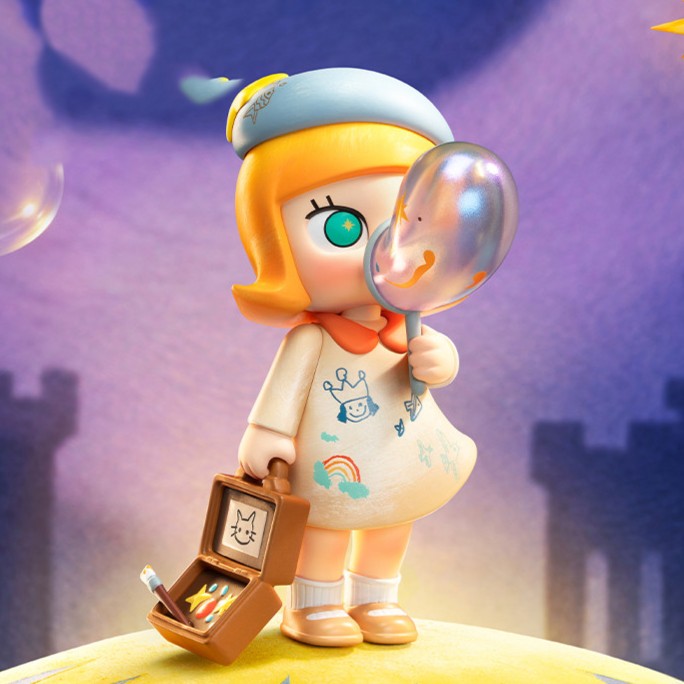 MOLLY Chasing Bubble Dream Figurine Limited Designer hanging card