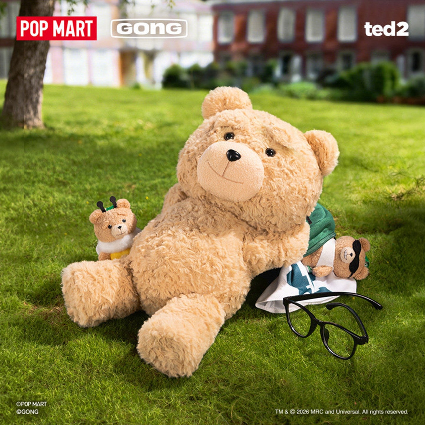 POP MART TED2 Hot Nerd Teddy Bear Plush Pendant