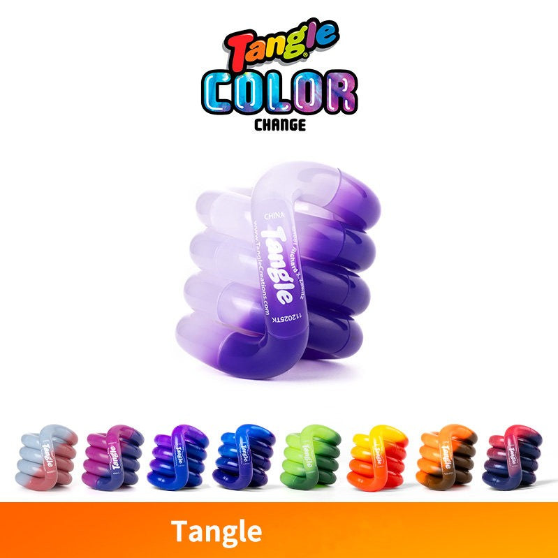 Tangle Original Thermochromic Heat‑Reactive Color‑Changing Fidget Toy, Authentic Twist Sensory Puzzle for ADHD, Anxiety & Stress‑Relief Hand Toy