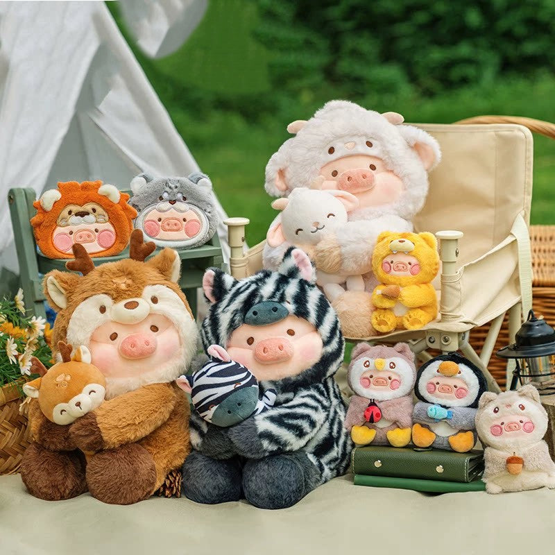 Canned Pig LuLu Animal Party Series 2 - Cute plush keychain, eco-friendly bag & plush doll