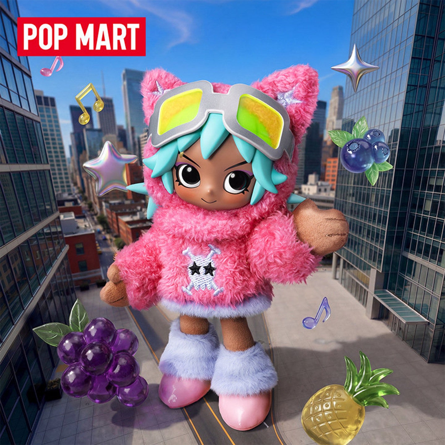 POP MART Peach Riot Fruit Punch Series Plush Doll Pendant