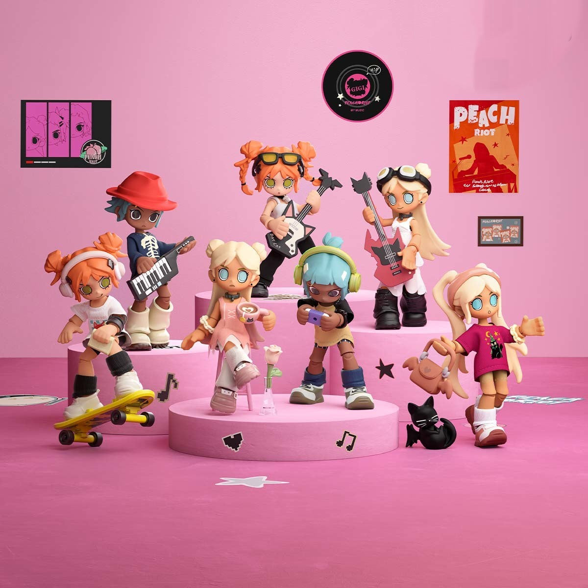 POP MART Peach Riot Carry the Music Series Block Pendant Blind Box (PRE-ORDER)