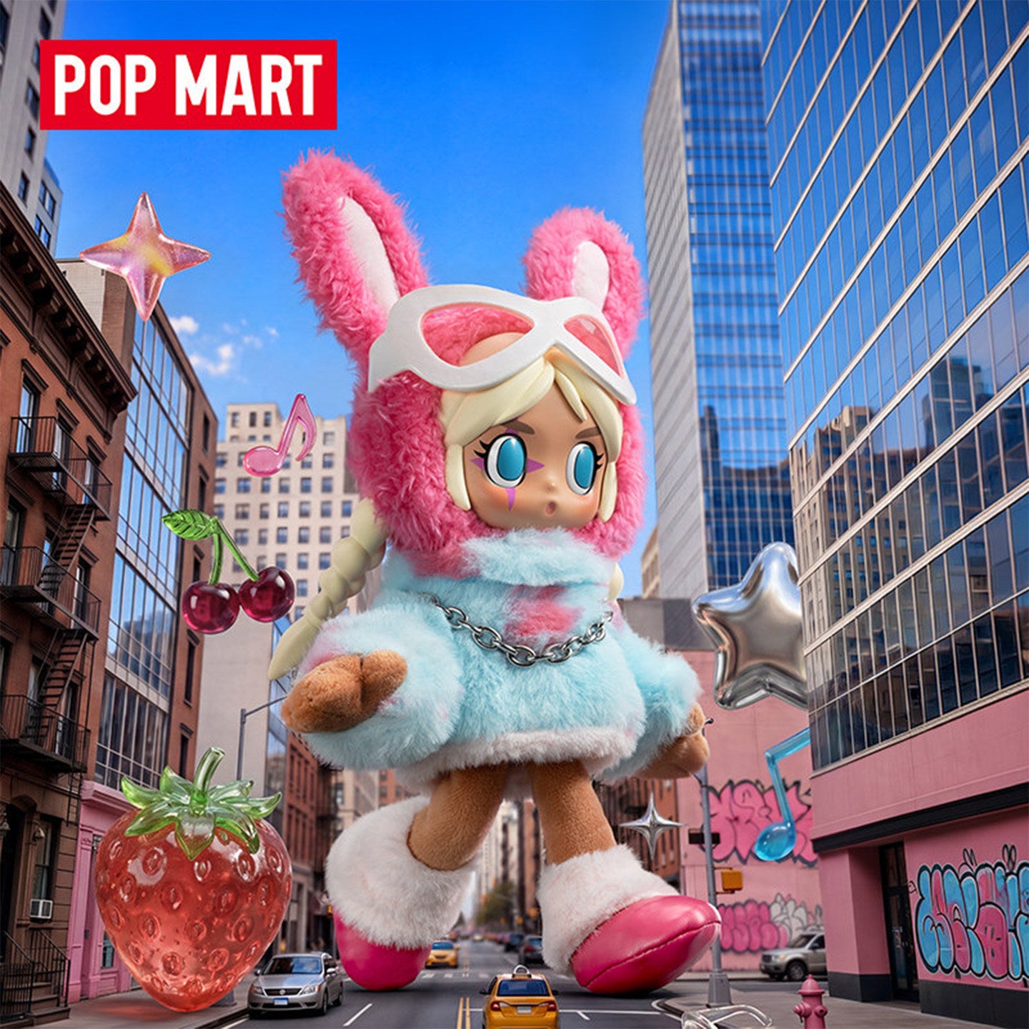 POP MART Peach Riot Fruit Punch Series Plush Doll Pendant