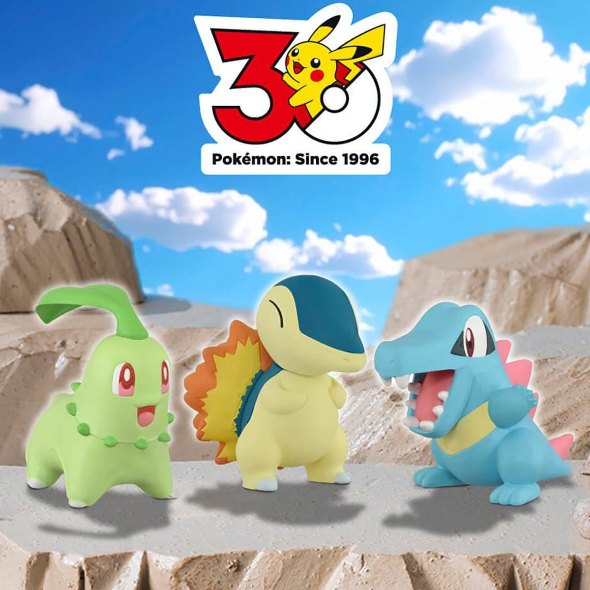 TAKARA TOMY Moncolle Pokémon 30th Anniversary 3-Piece Set Pikachu Figure Desktop Ornament Collectible Toy