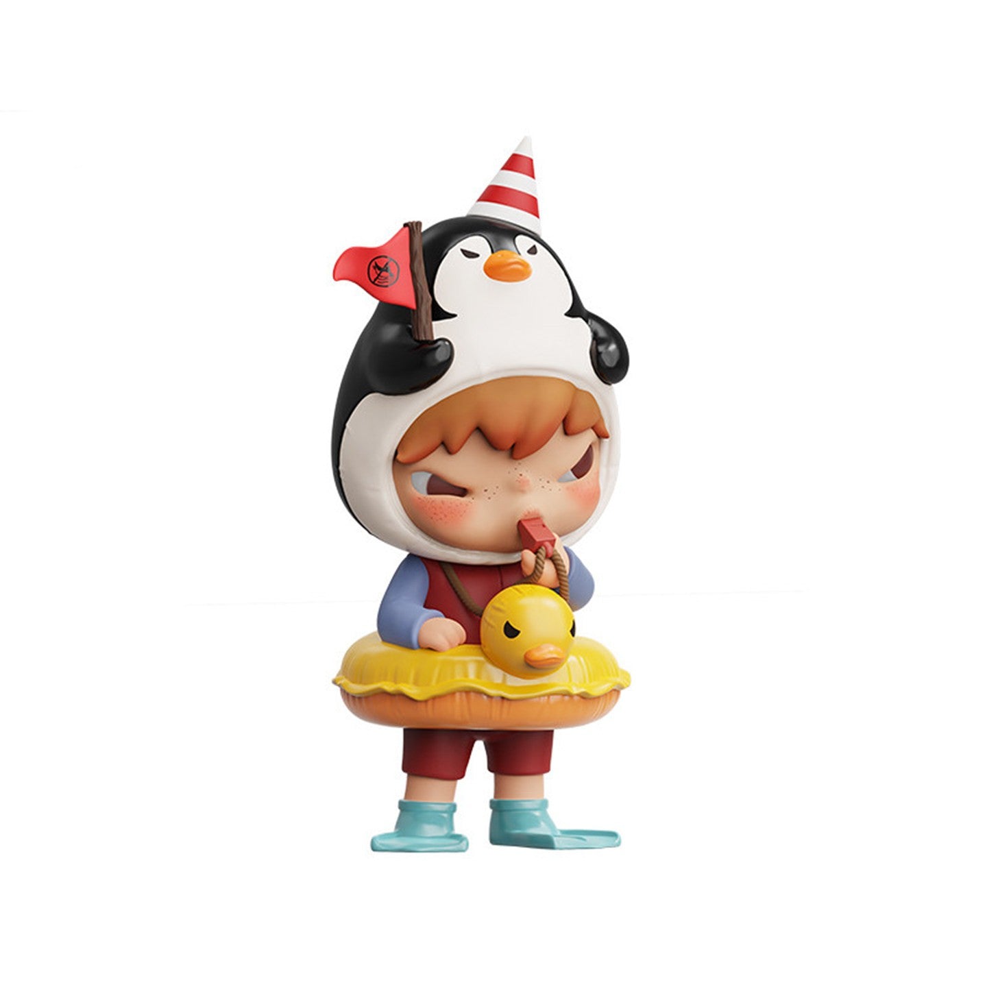 POP MART Hirono Penguin Lifeguard Figurine Hanging Card