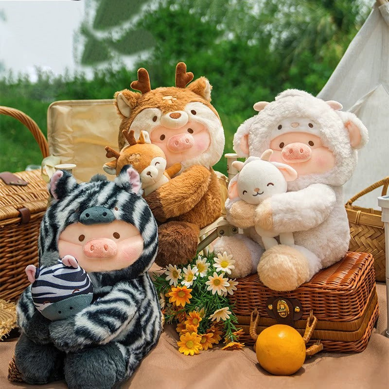 Canned Pig LuLu Animal Party Series 2 - Cute plush keychain, eco-friendly bag & plush doll