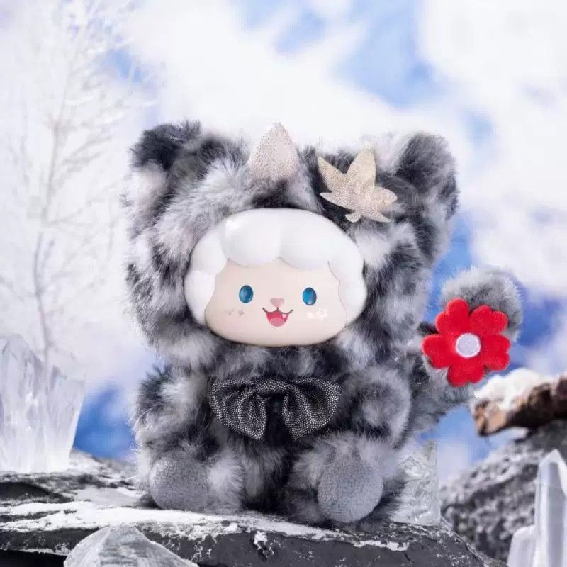 MEEMEE Curly Sheep Maple Snow Fluff Plush Pendant Doll, Little Safflower Series, Birthday Gifts
