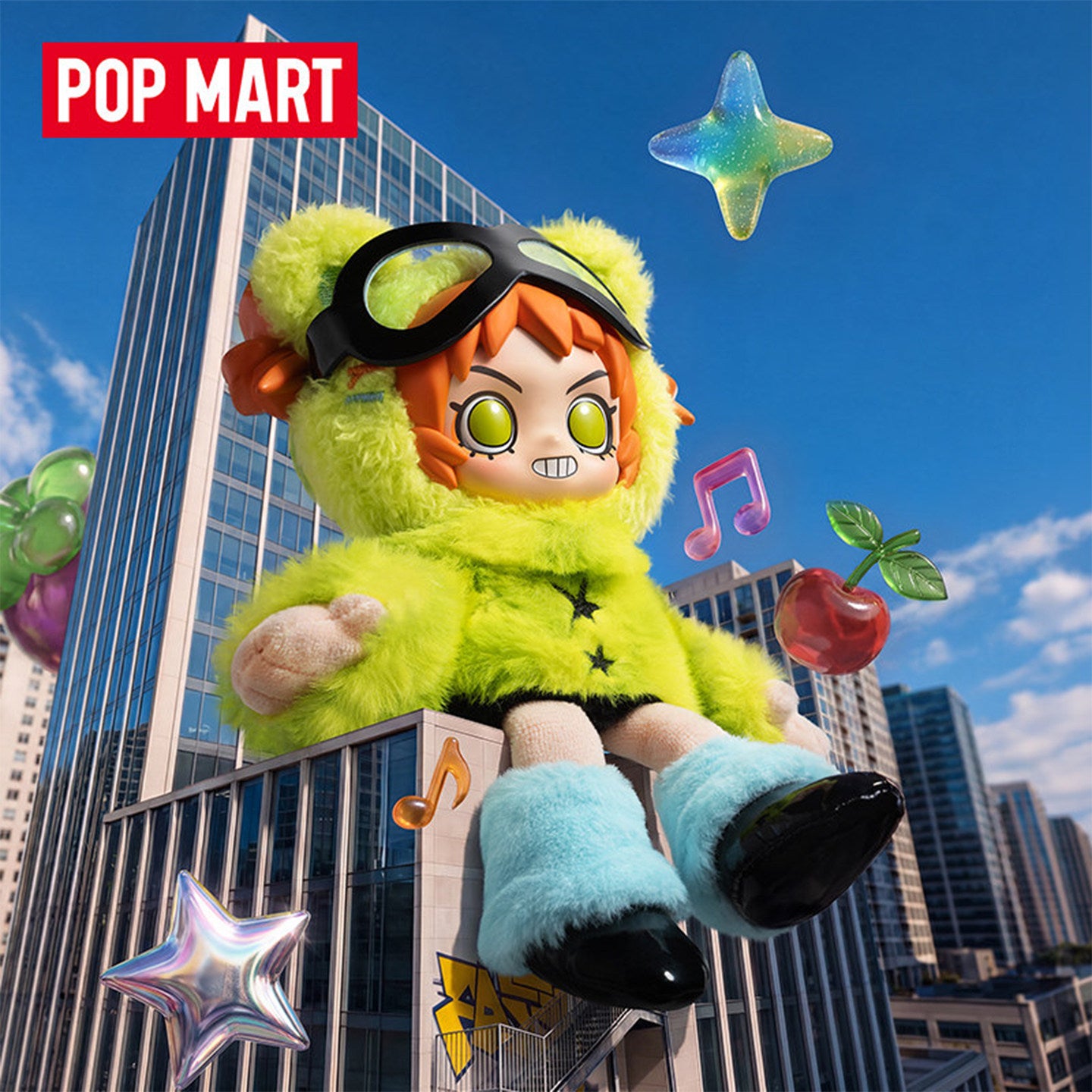 POP MART Peach Riot Fruit Punch Series Plush Doll Pendant