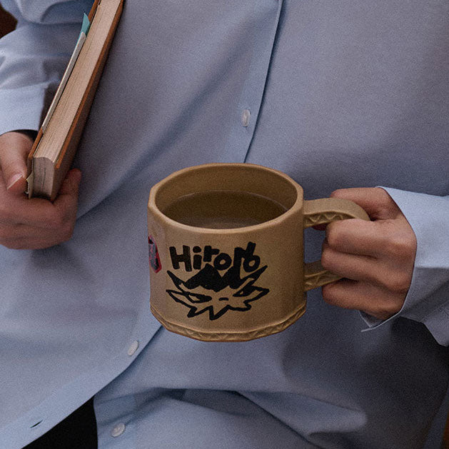 POP MART Hirono Echo Series Paper-shelled Mug, 3D Ceramic Cup, Official Collectible Coffee Cup, Home Decoration Gift for Collectors