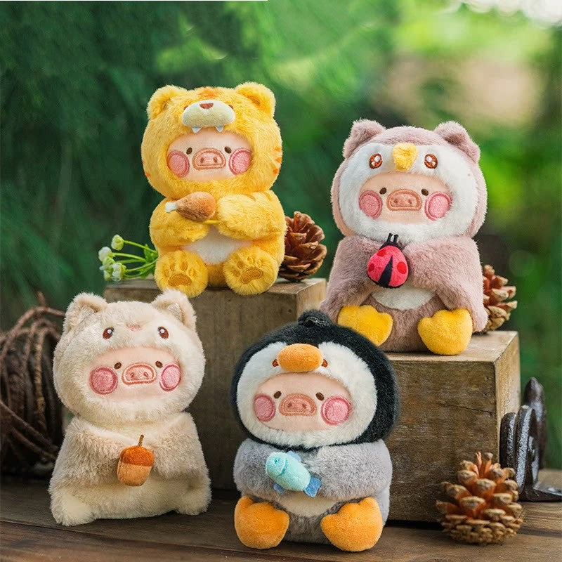 Canned Pig LuLu Animal Party Series 2 - Cute plush keychain, eco-friendly bag & plush doll