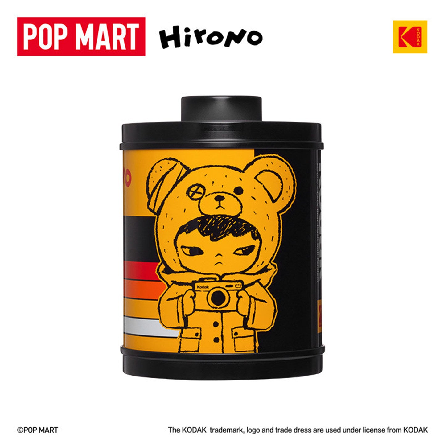 POP MART Hirono × Kodak Little Bear Vinyl Plush Pendant, Korea Exclusive