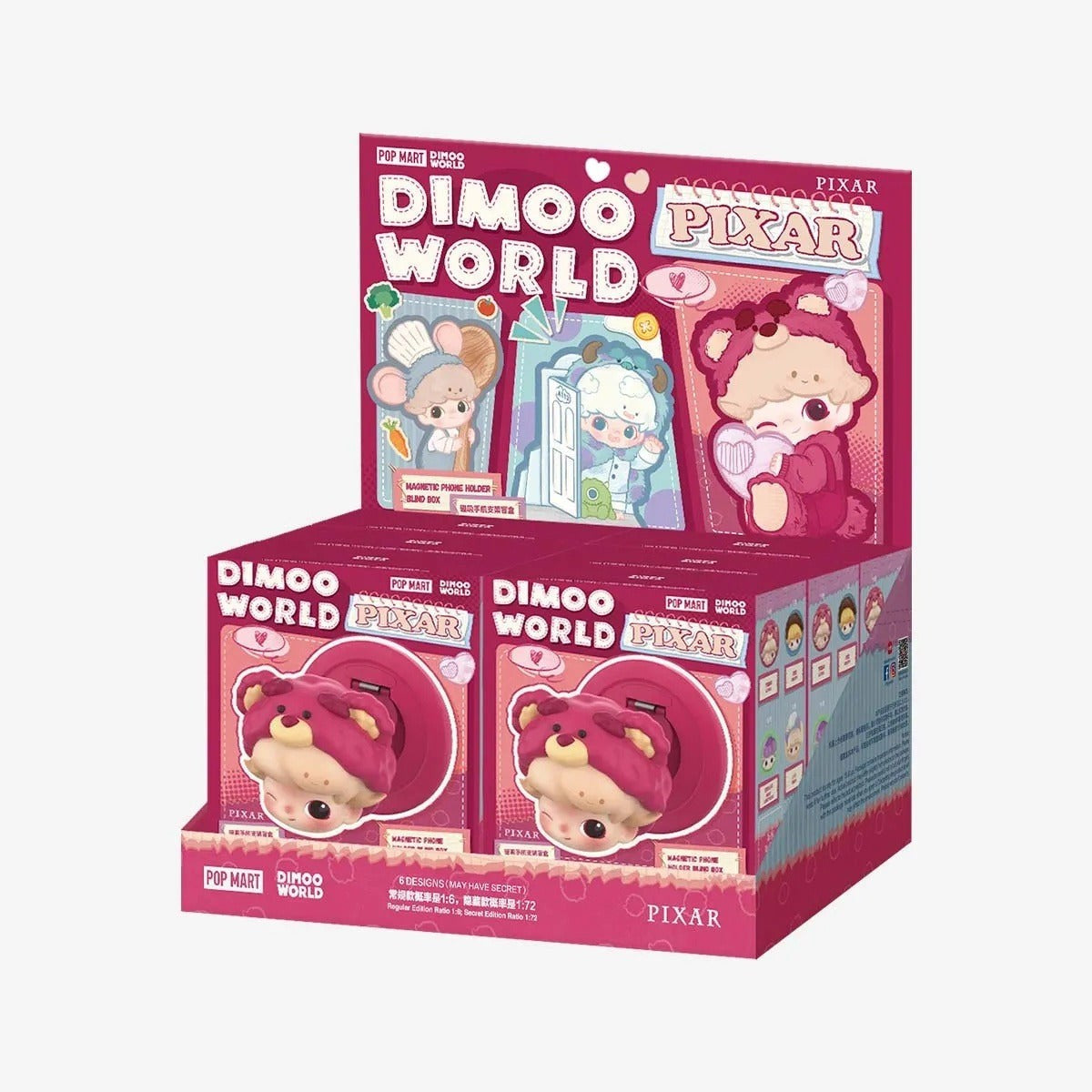 POP MART DIMOO WORLD × PIXAR Series Magnetic Phone Holder Blind Box (PRE-ORDER)