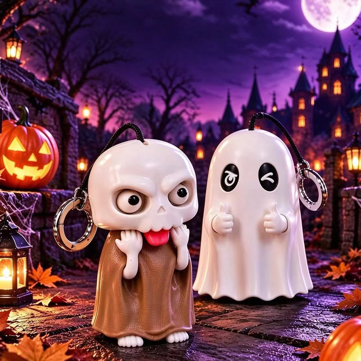 Halloween Spooky Skull & Ghost Keychain Pendant (PRE-ORDER)
