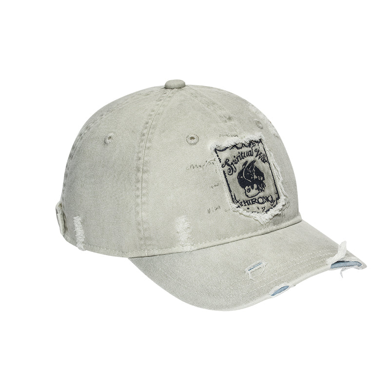 Hirono Final Whistle Hat Patchwork Distressed Curved Brim Cap