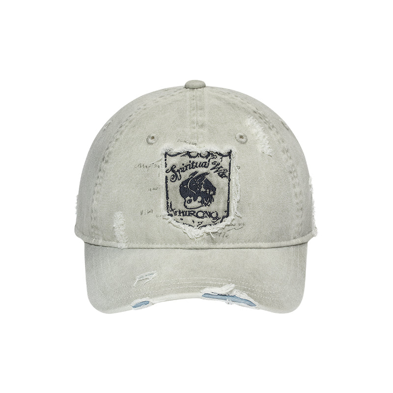 Hirono Final Whistle Hat Patchwork Distressed Curved Brim Cap