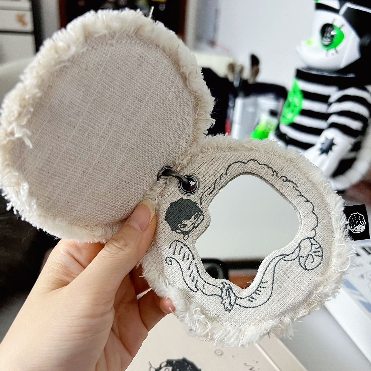 Hirono Whisper Within Fabric Portable Mirror