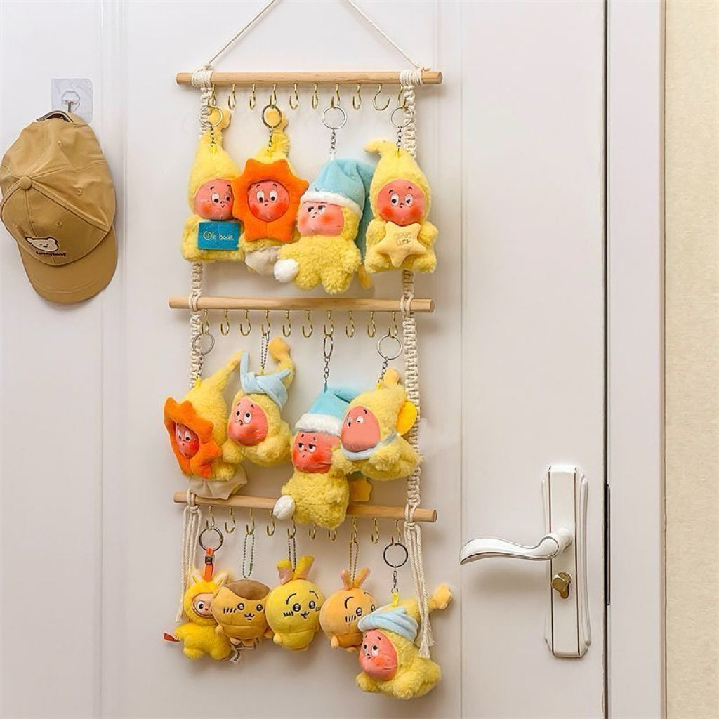 Large capacity hanging storage rack for dolls/belts/necklace accessories with hooks