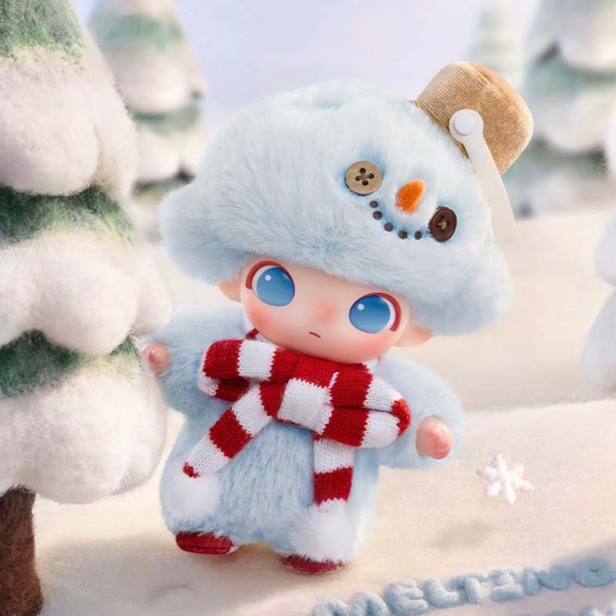 DIMOO Snowman Series Vinyl Face Plush Pendant Hanging Card