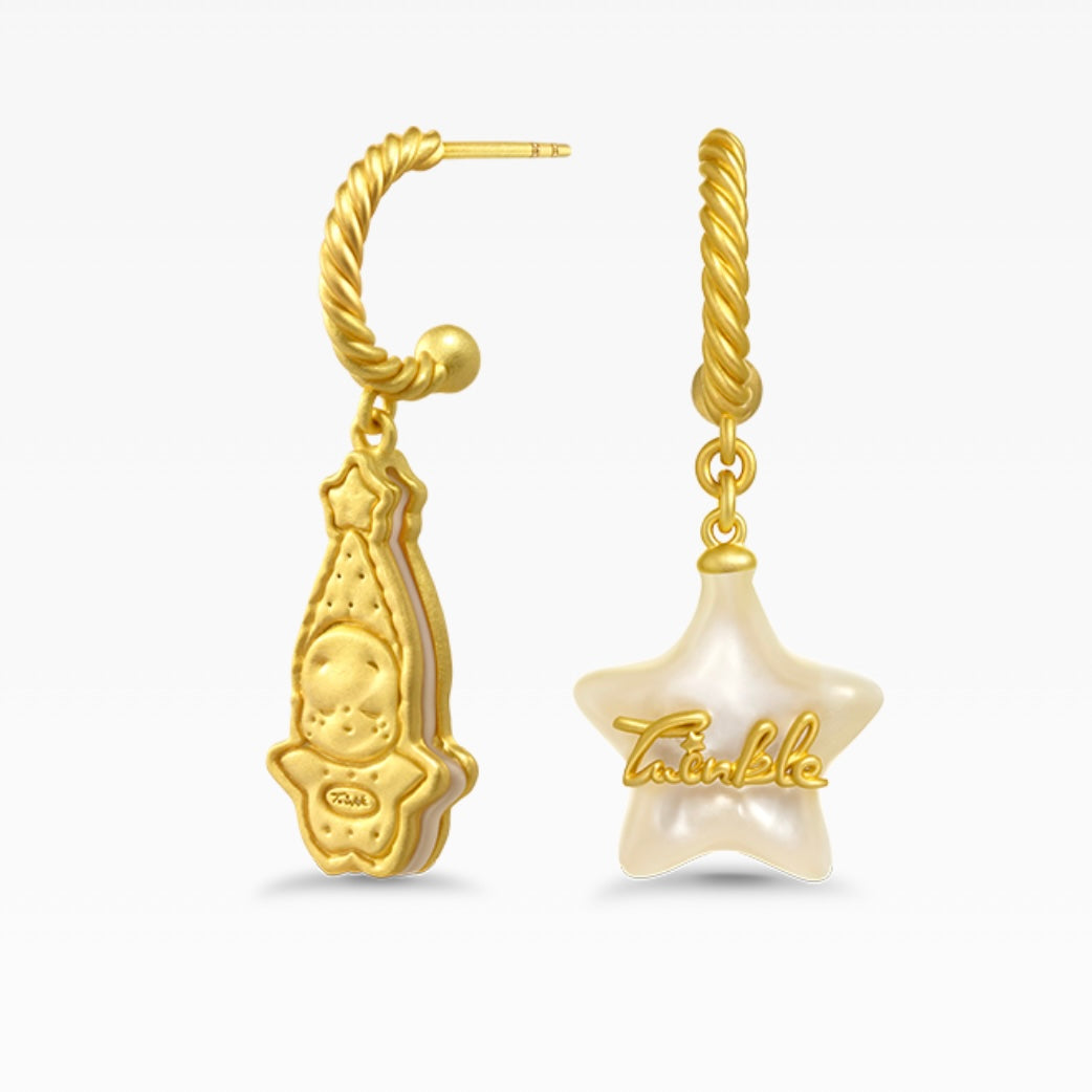 POPOP Jewelry Twinkle Twinkle Earrings 925 Sterling Silver Gold-Plated