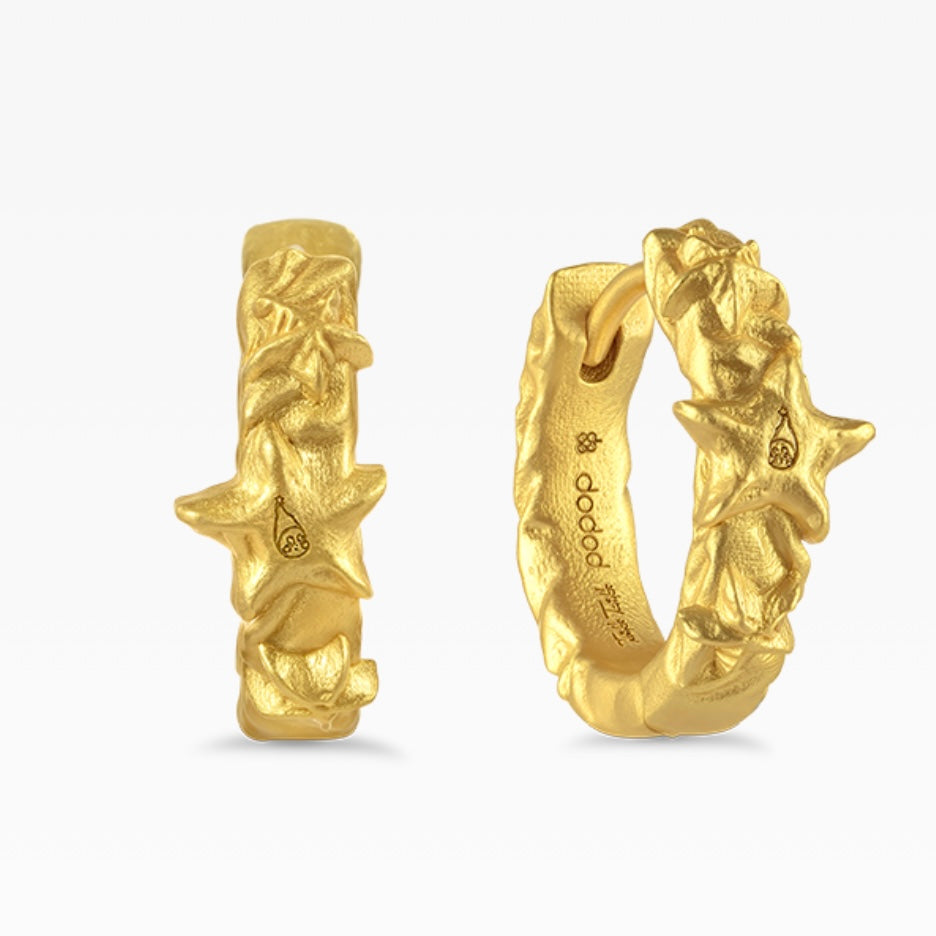 POPOP Jewelry Twinkle Twinkle All The Stars Series Earrings Ring 925 Sterling Silver Gold-Plated