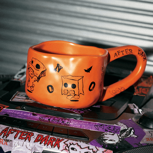 POPMART HIRONO AFTER DARK Mischievous Bear Mug Water Cup – Burnt Orange