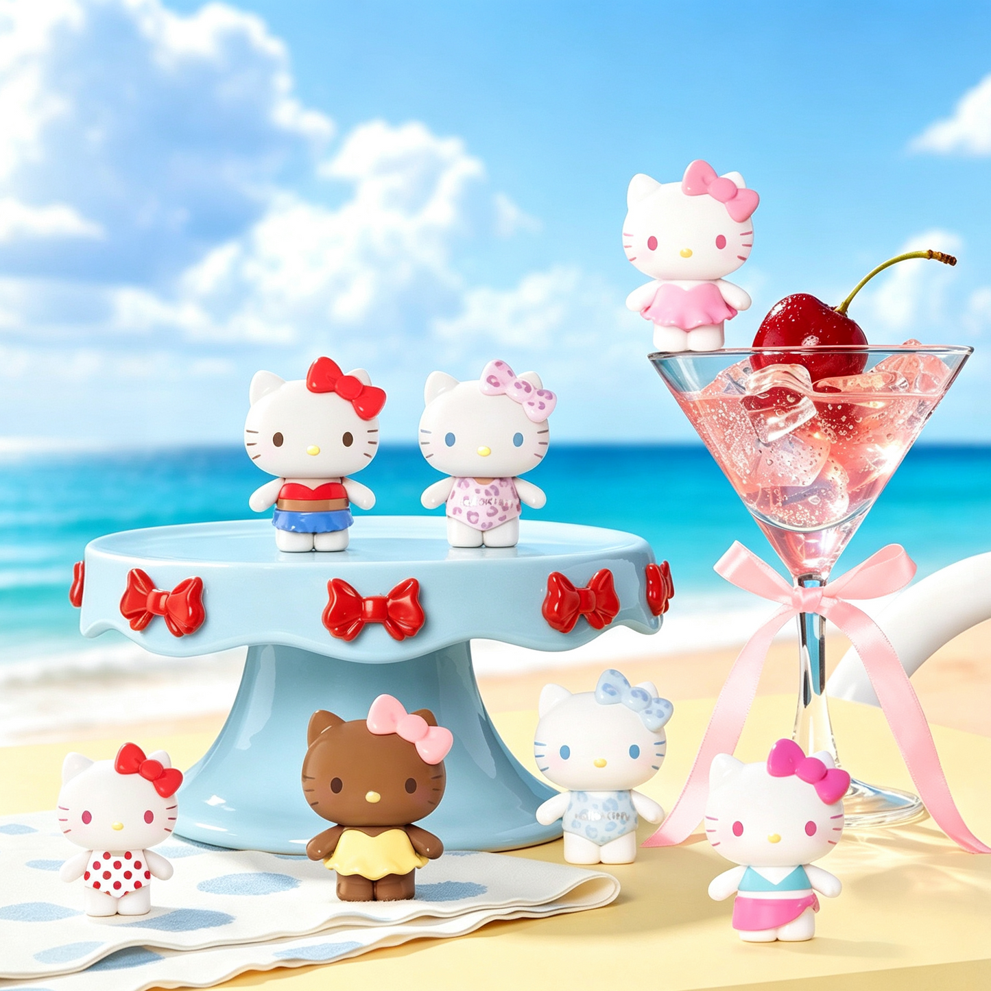 HK Colorful Swimsuits Summer Collection Series MINI Beans Figure Blind Bag