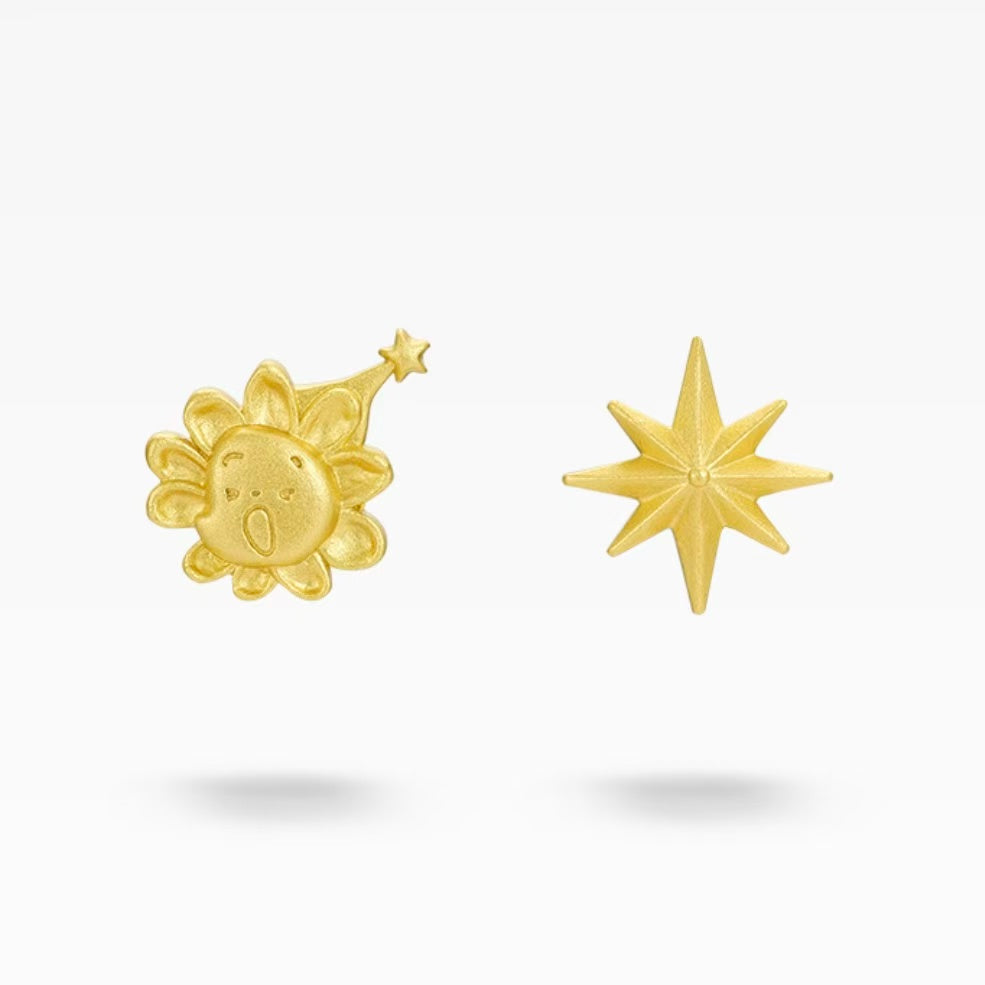 POPOP Jewelry Twinkle Twinkle Earrings 925 Sterling Silver Gold-Plated