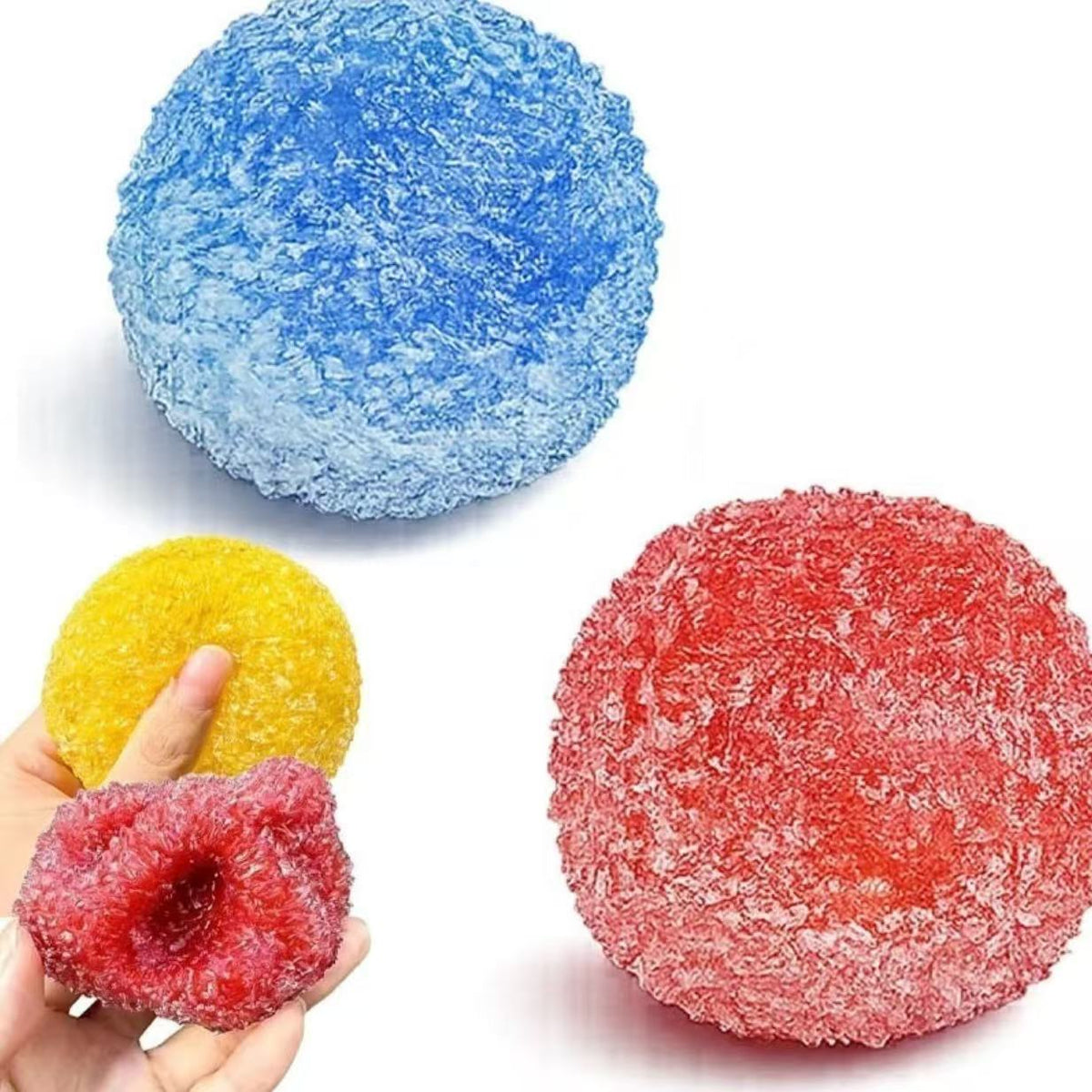 Ice Slush Crunch Squishy Fidget Toy, Squishy Ball (Zero bounce-back) Moldable Slush Texture Squeeze Toy with Crispy Crunch Sound, ASMR Stress & Anxiety Relief Sensory Toy