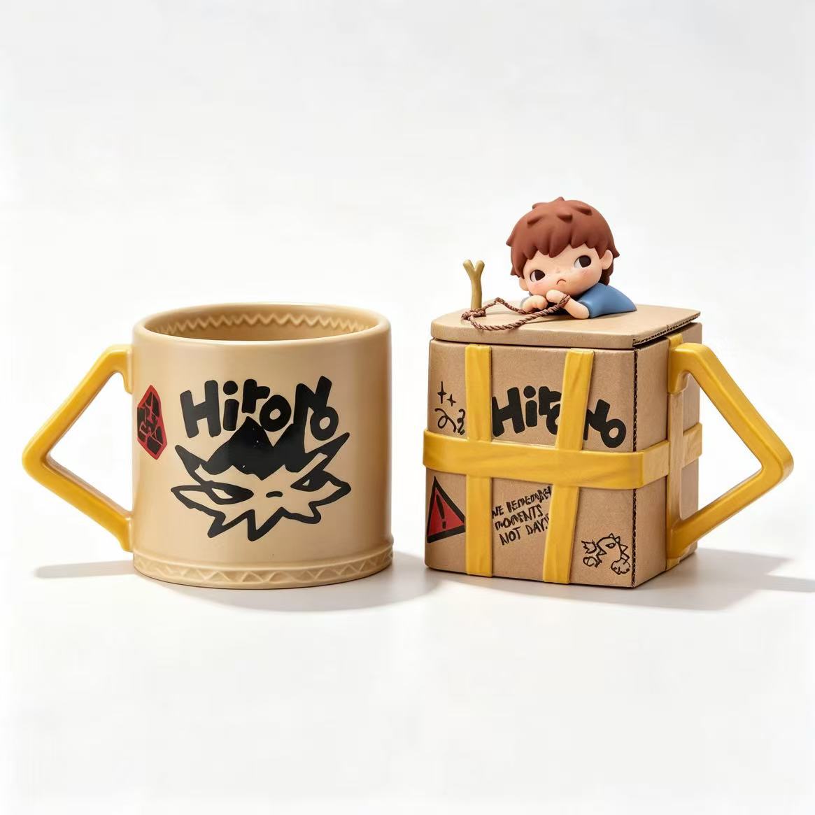 POP MART Hirono Echo Series Paper-shelled Mug, 3D Ceramic Cup, Official Collectible Coffee Cup, Home Decoration Gift for Collectors