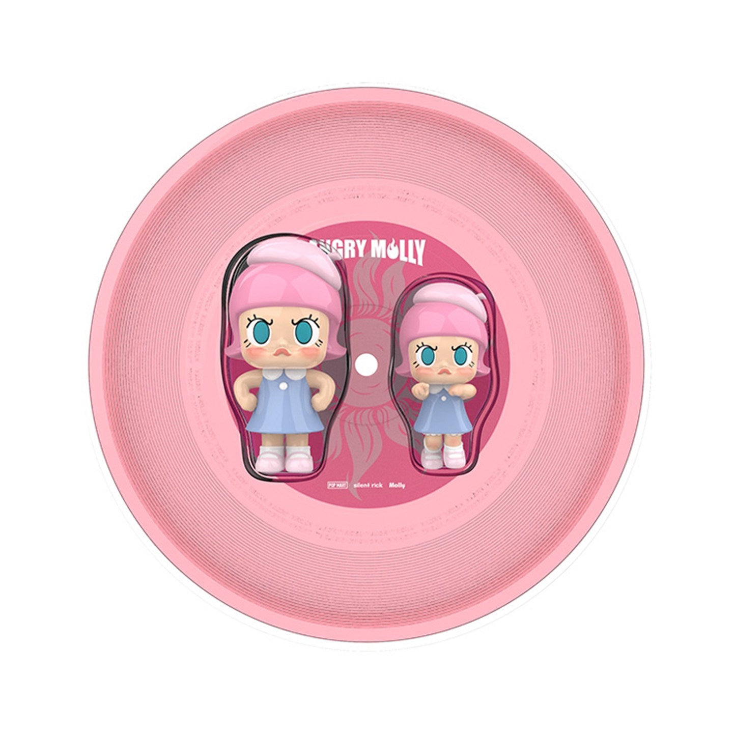 POP MART MOLLY 20th Anniversary Angry Molly Single Record Set "Re" Series Figure Hanging Card