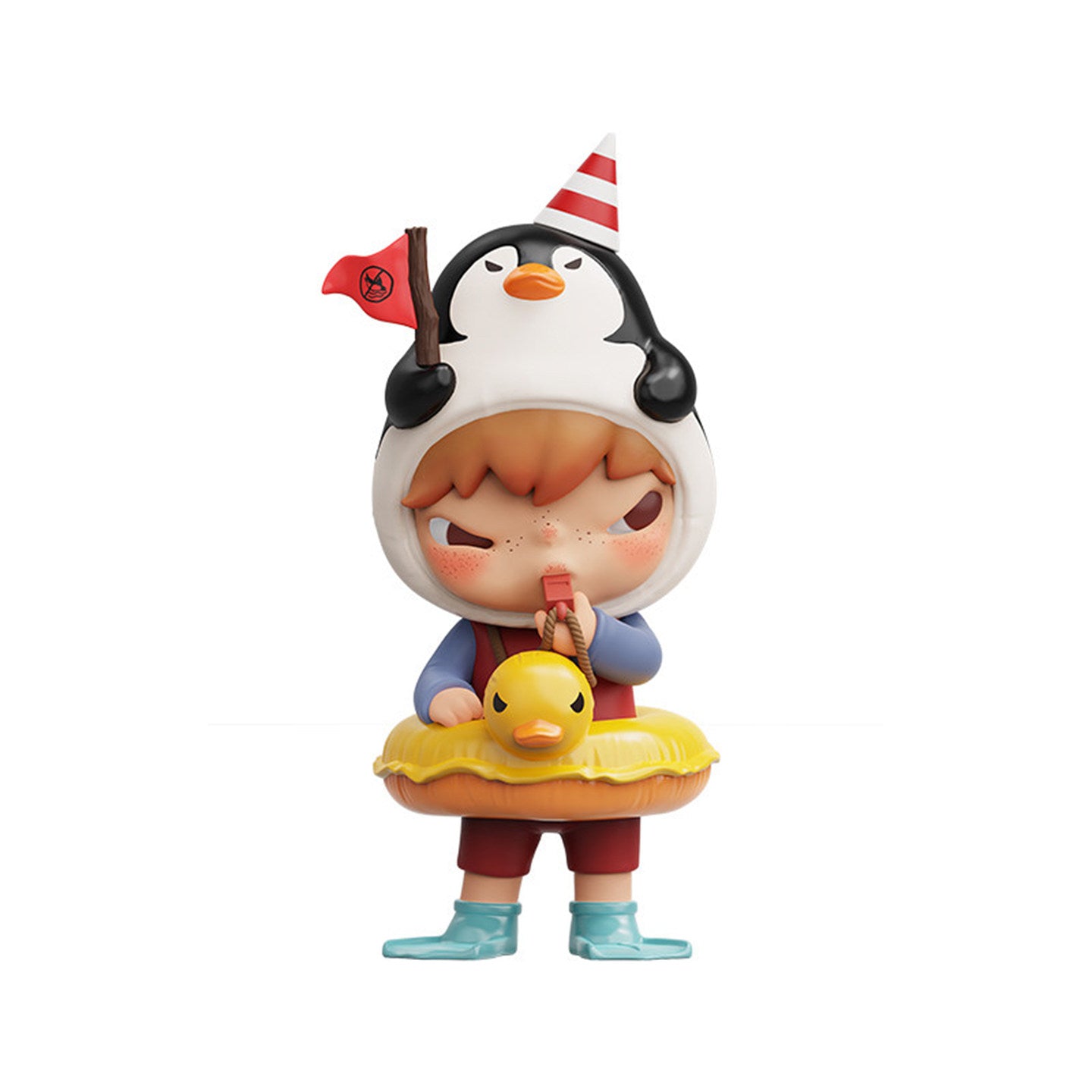 POP MART Hirono Penguin Lifeguard Figurine Hanging Card