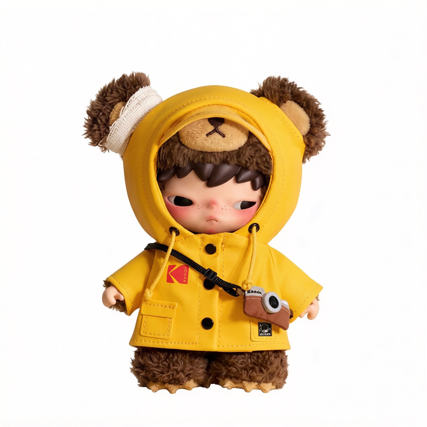 POP MART Hirono × Kodak Little Bear Vinyl Plush Pendant, Korea Exclusive