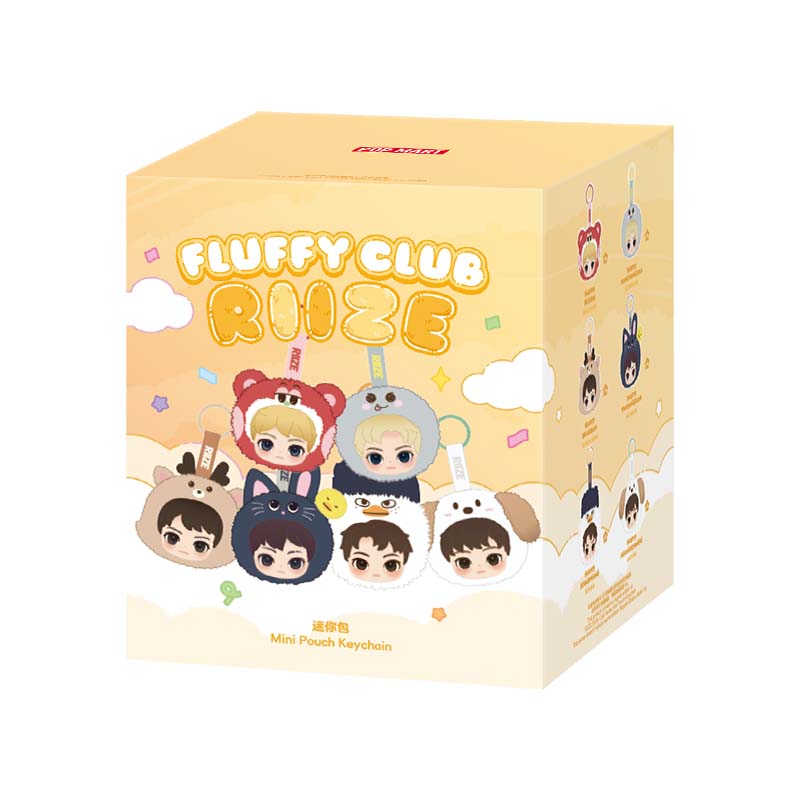POP MART RIIZE Fluffy Club Series Earphone Case Mini Pouch Keychain Blind Box(PRE-ORDER)