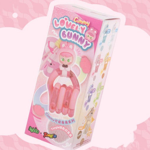 Tangle x HiddenWooo Cimmy Lovely Bunny Series Stress Toy Blind Box, Tangle Original Plush Series Flocking Fidget Toy, Authentic Soft Plush Twist Sensory Puzzle for ADHD, Anxiety & Stress‑Relief Hand Toy