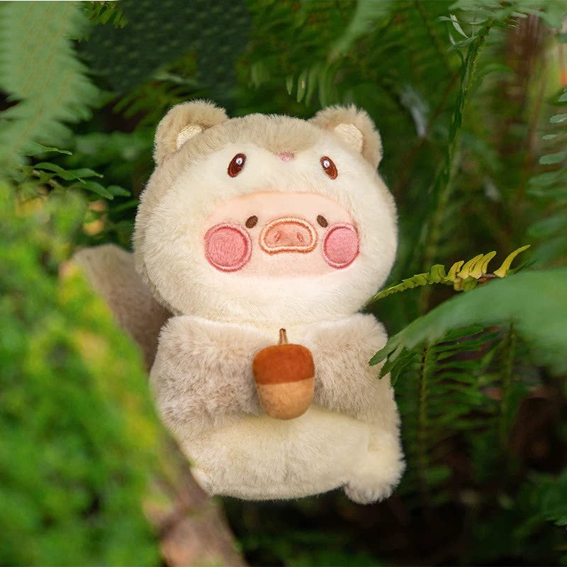 Canned Pig LuLu Animal Party Series 2 - Cute plush keychain, eco-friendly bag & plush doll