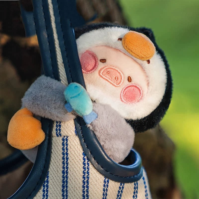 Canned Pig LuLu Animal Party Series 2 - Cute plush keychain, eco-friendly bag & plush doll