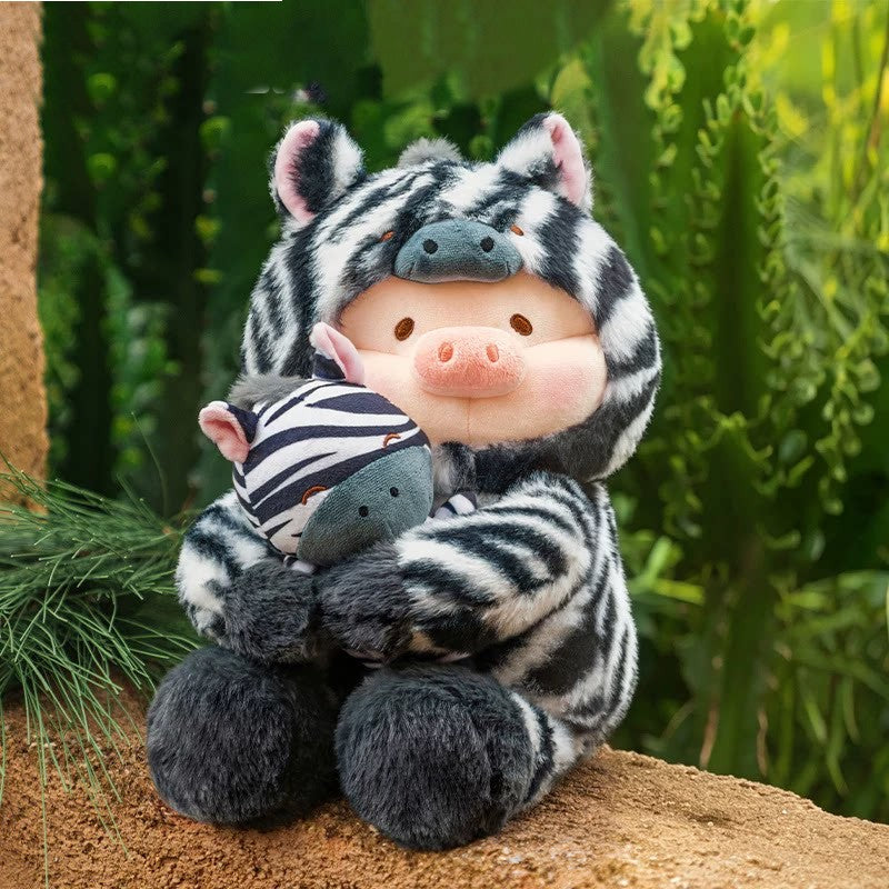 Canned Pig LuLu Animal Party Series 2 - Cute plush keychain, eco-friendly bag & plush doll