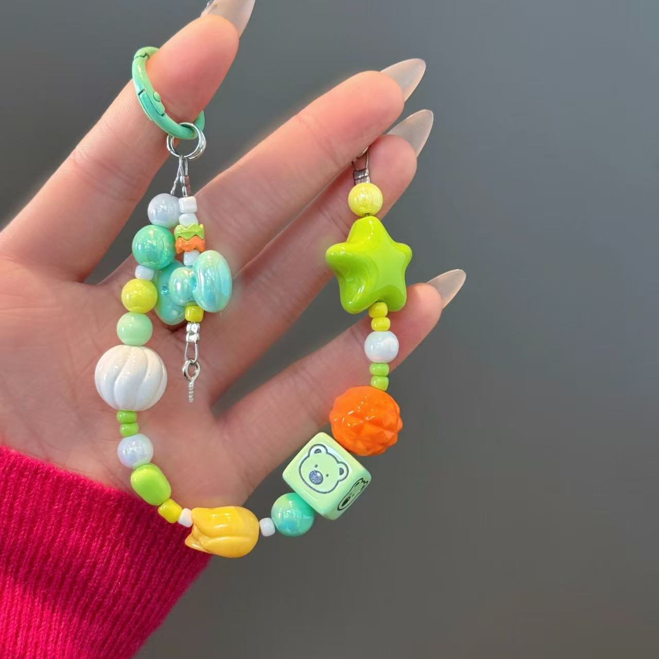 DIY key chain bag charm choose color in the live stream