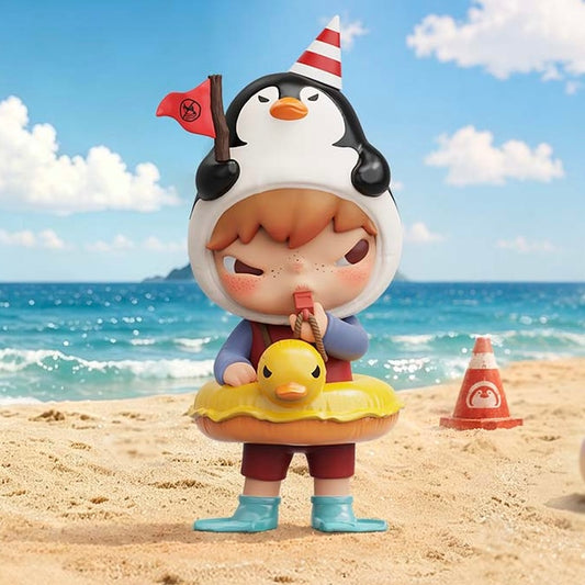 POP MART Hirono Penguin Lifeguard Figurine Hanging Card