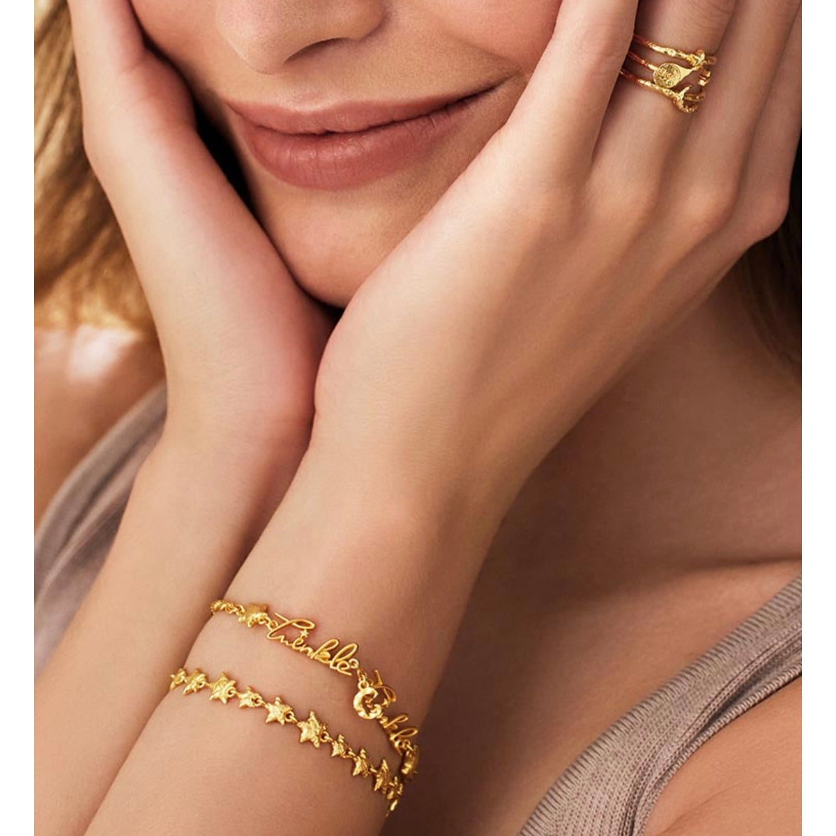 POPOP Jewelry Twinkle Twinkle Star Wheel Letter Series Bracelet Ring